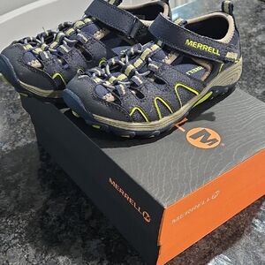 Merrell Kids' Sneakers in Navy and Lime NWOT